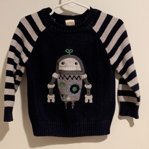 Gymboree Navy Knit Sweater with Robot Applique